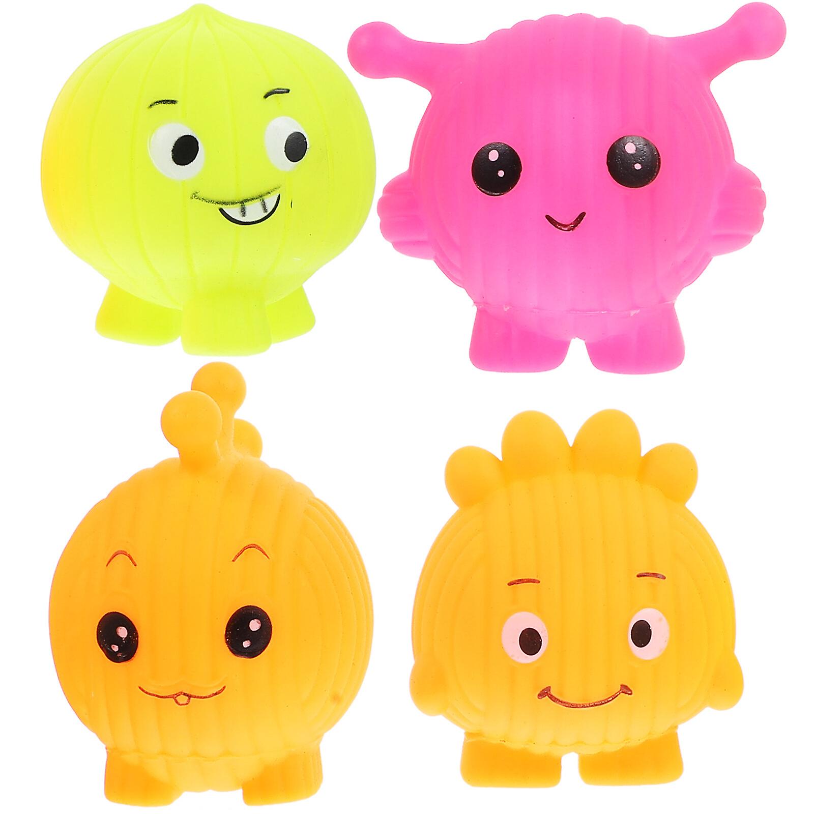 4pcs Squeaky Baby Shower Toys Bathroom Water Playing Playthings Kids Bath Toys Monster Toys