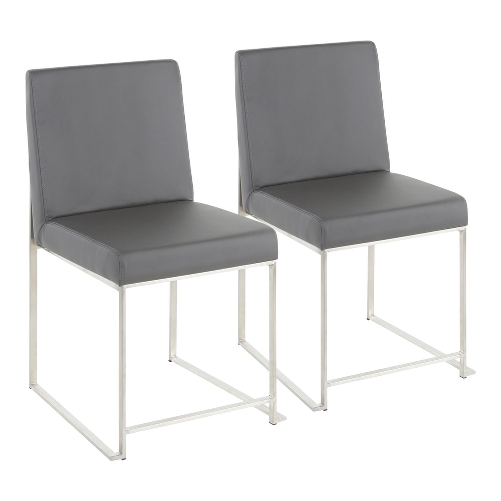 Silver Orchid Forrest High Back Stainless Steel Dining Chair   Set of 2   N/A