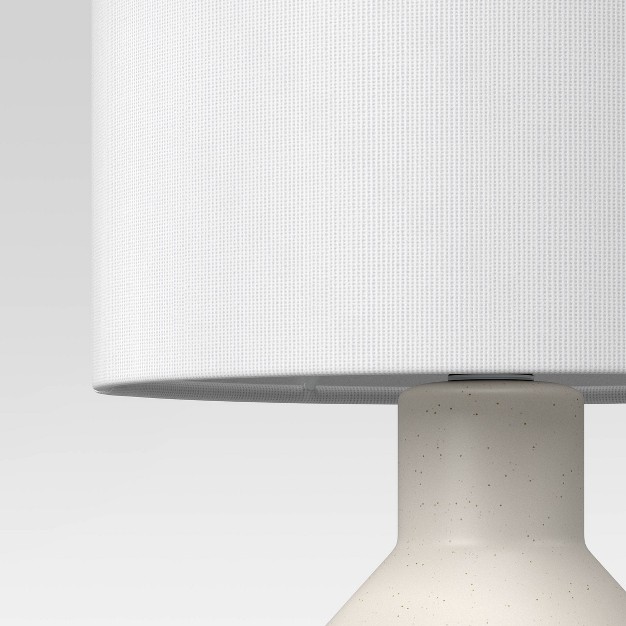 Ribbed Ceramic Mini Table Lamp White