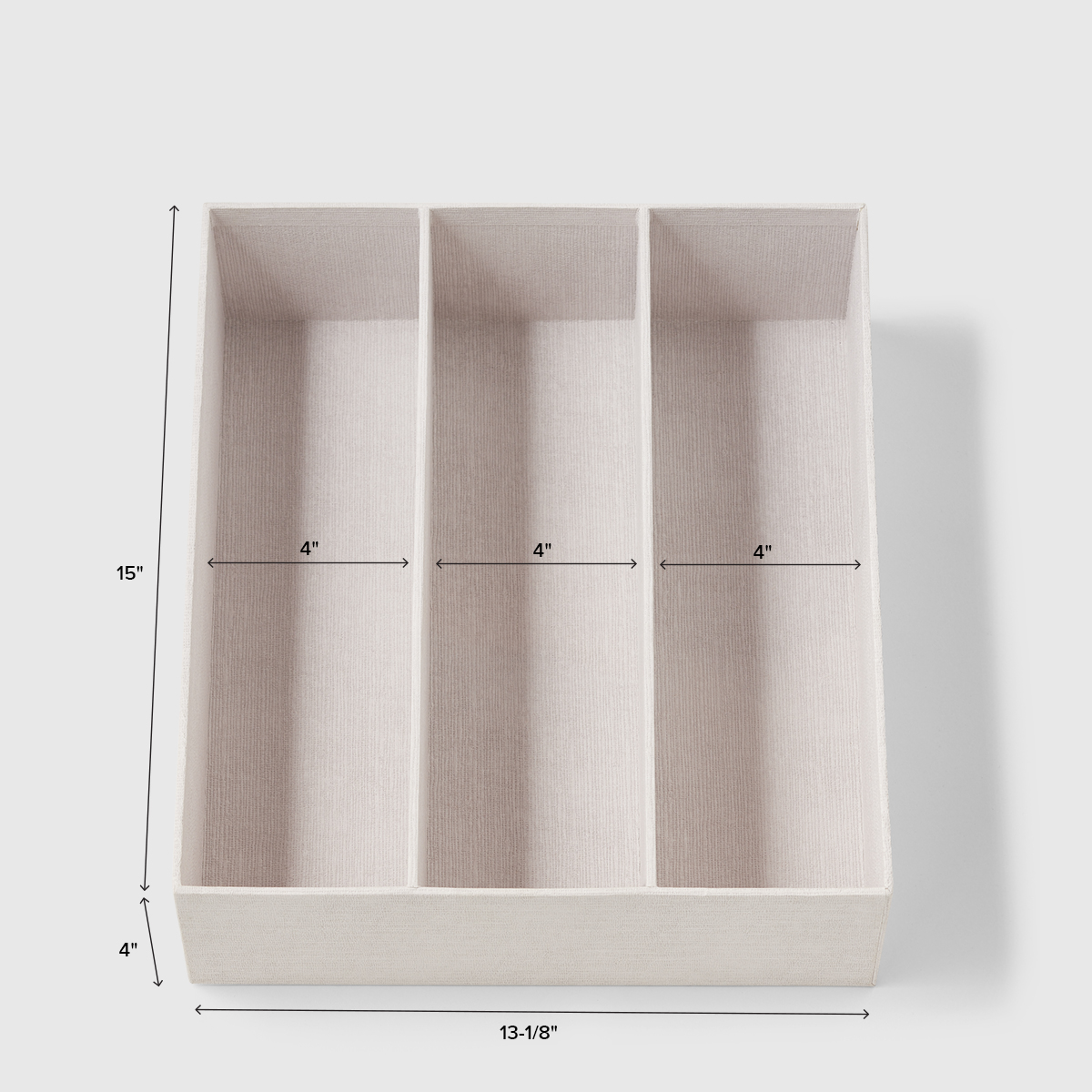 Marie Kondo Parchment White Calm 3Section Hikidashi Drawer Organizer