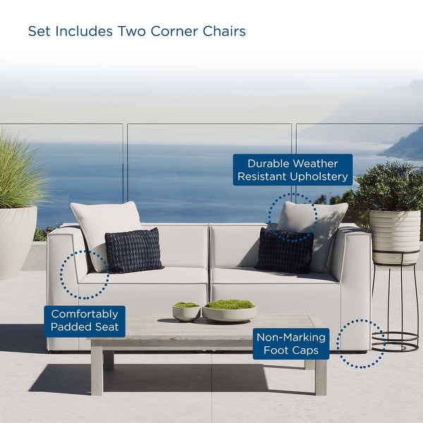 Saybrook Outdoor Patio Upholstered 2Piece Sectional Sofa Loveseat