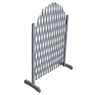 Movisa 39.4 in. Solid Fir Wood Garden Fence Gray Y-MVDOHMB8P