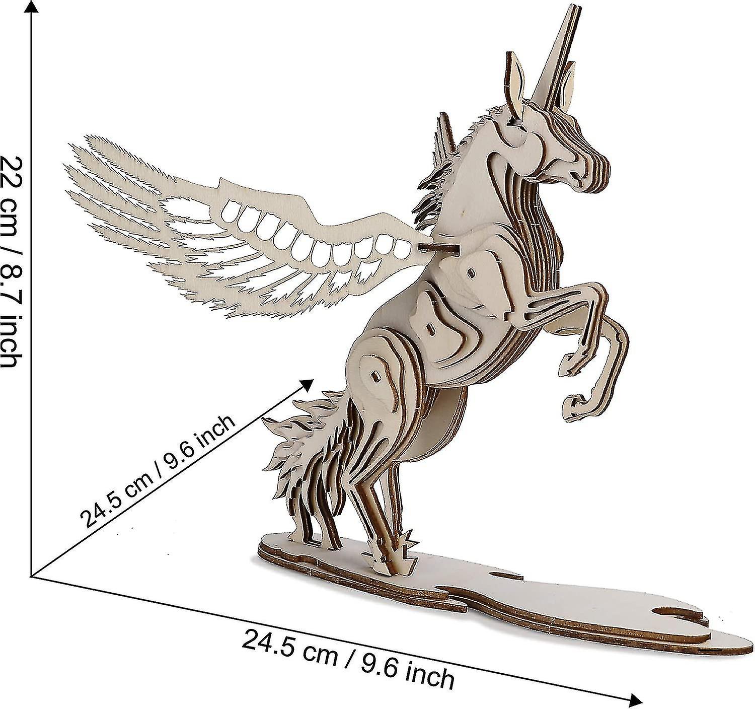 Wooden Unicorn Model Kit Diy Assembly Toy Gift Ideas Birthday Christmas