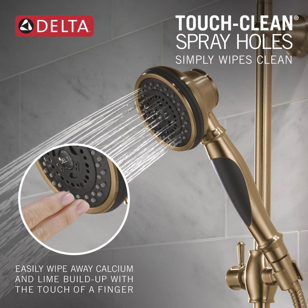 Delta 3-Spray Patterns Wall Mount Handheld Shower Head 1.75 GPM in Champagne Bronze 53021-CZ-PK