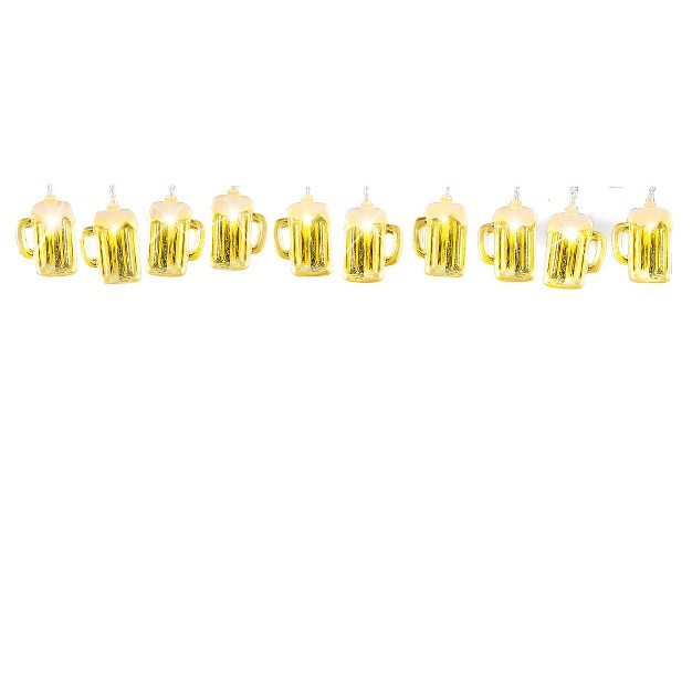 Collections Etc Battery operated Foam topped Beer Mug String Lights 10 Ft