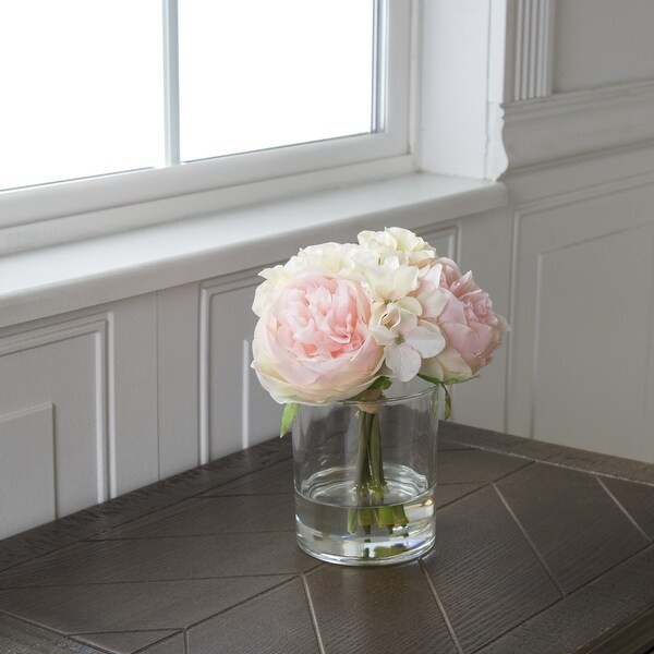 Pure Garden Rose and Hydrangea Floral Arrangement