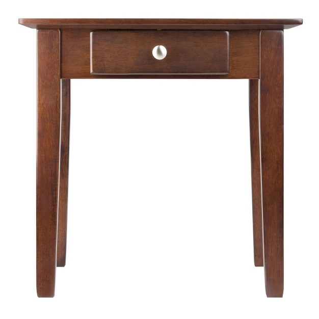 Rochester End Table With One Drawer Shaker Antique Walnut Winsome