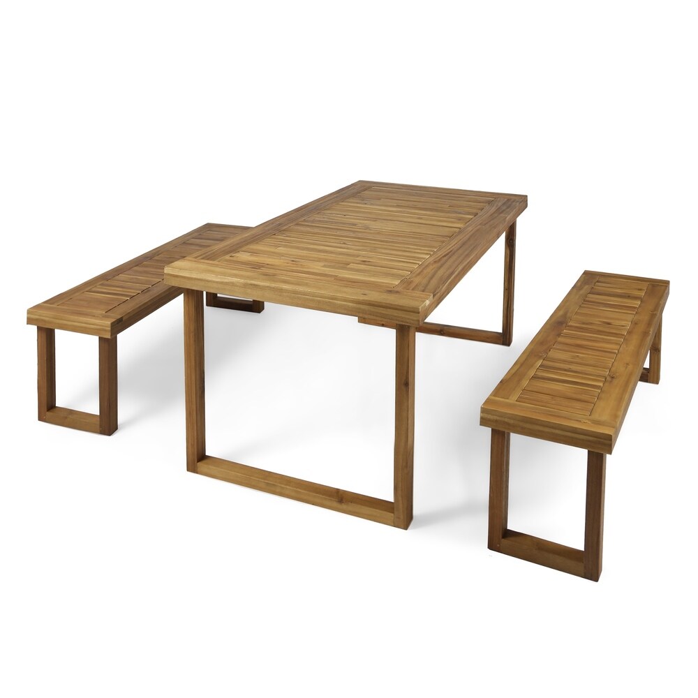 Nestor Outdoor Acacia Wood Picnic Set by Christopher Knight Home