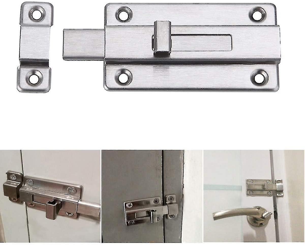 Stainless Steel Door Latch Gate Latch Sliding Door Lock， Surface Mounted Slide Bolt