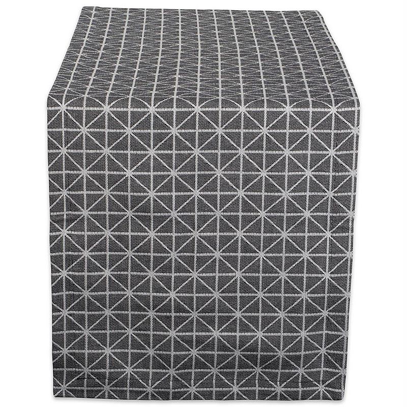 72 White and Black Geometric Rectangular Table Runner