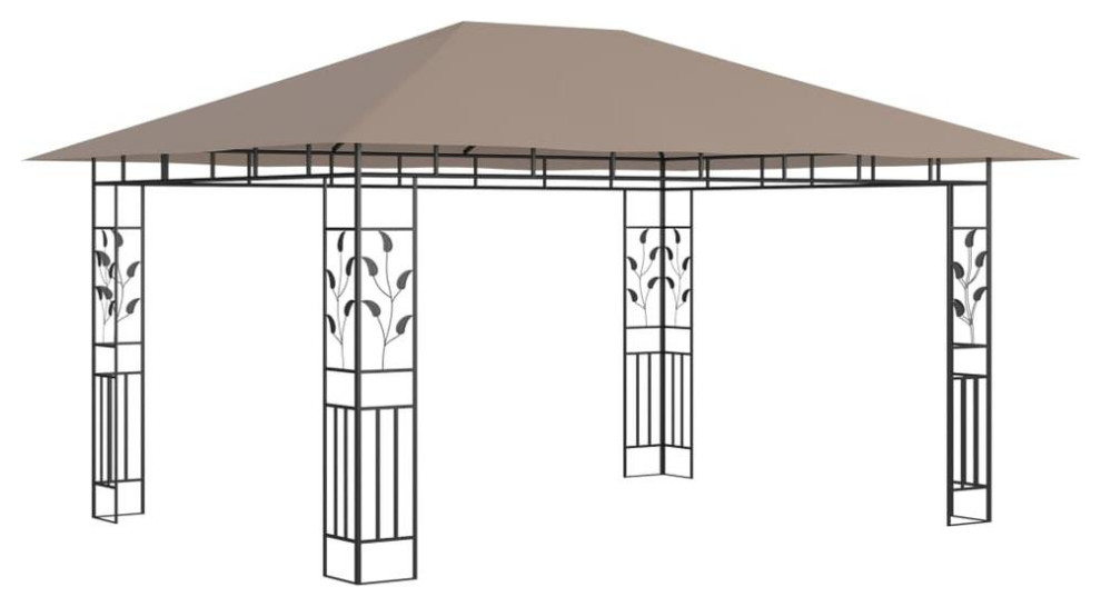 vidaXL Gazebo with Mosquito Net 13.1  x27x9.8  x27x9  x27Taupe 180 g/m²  312252   Contemporary   Gazebos   by BisonOffice  Houzz