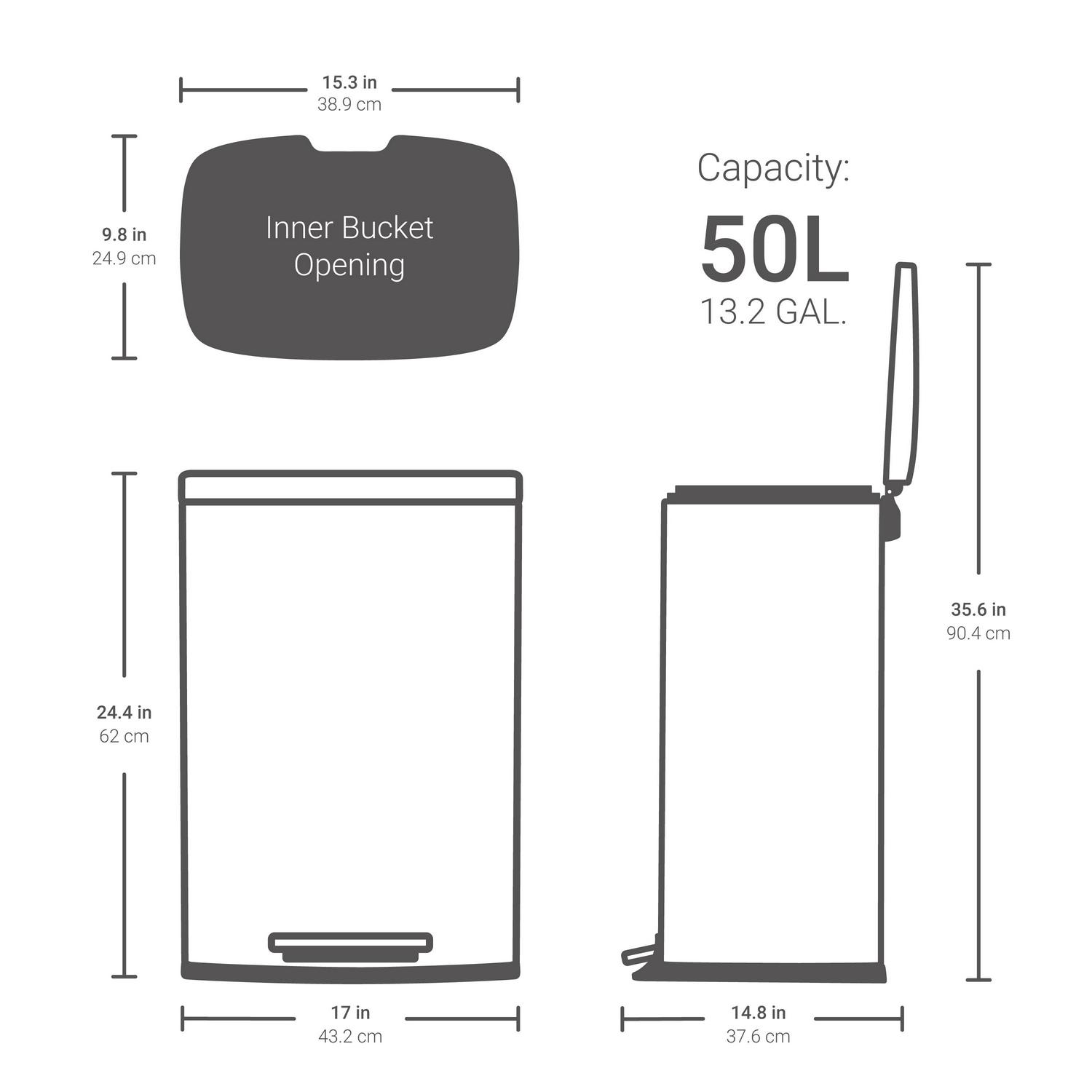 Qualiazero 132 gallon Trash Can Stainless Steel Step On Kitchen Garbage Can Silver  Crowdfused