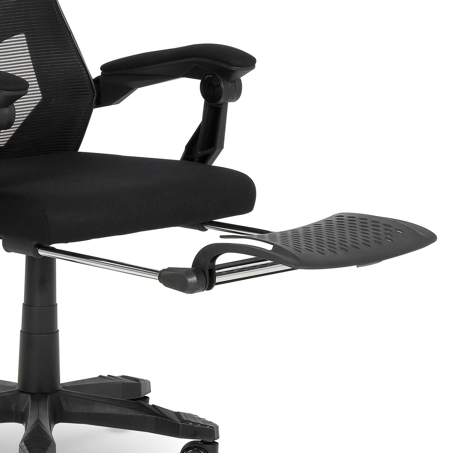 Gamer Gear Gaming Office Chair with Extendable Leg Rest Black Fabric Upholstery  Crowdfused