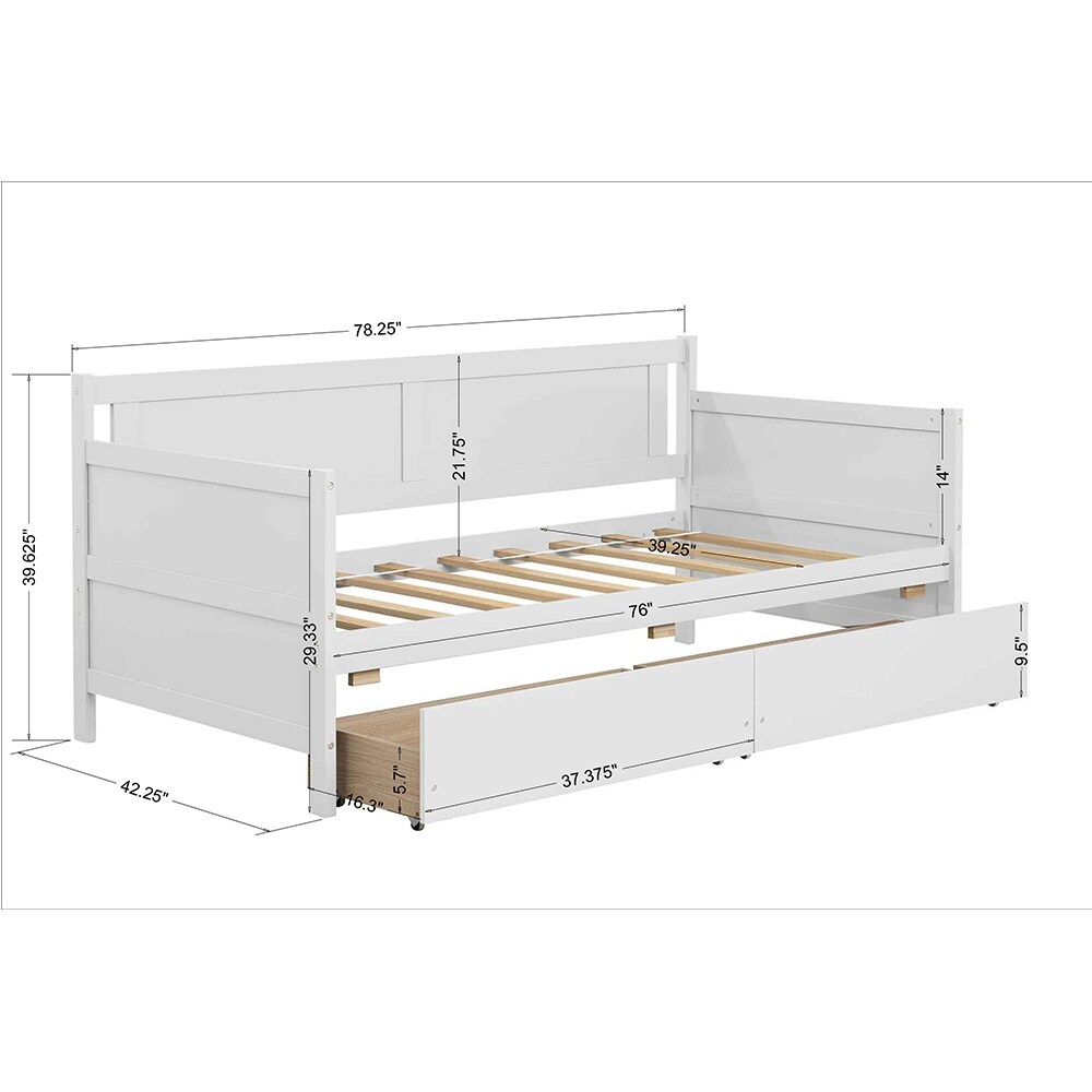 Twin Size Sofa Bed Daybed with 2 Storage Drawers