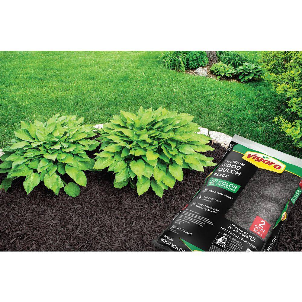 Vigoro 2 cu. ft. Bagged Premium Black Wood Mulch 52050197