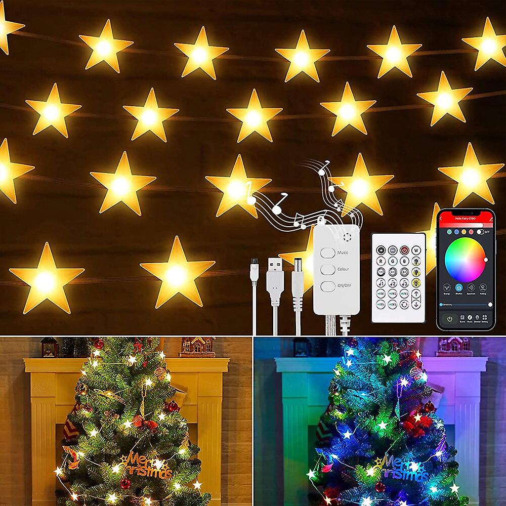 Smart Tuya Star Light String Christmas Decoration Rgb Atmosphere Led Copper Wire Wifi Festoon Light Work With Alexa Google Home