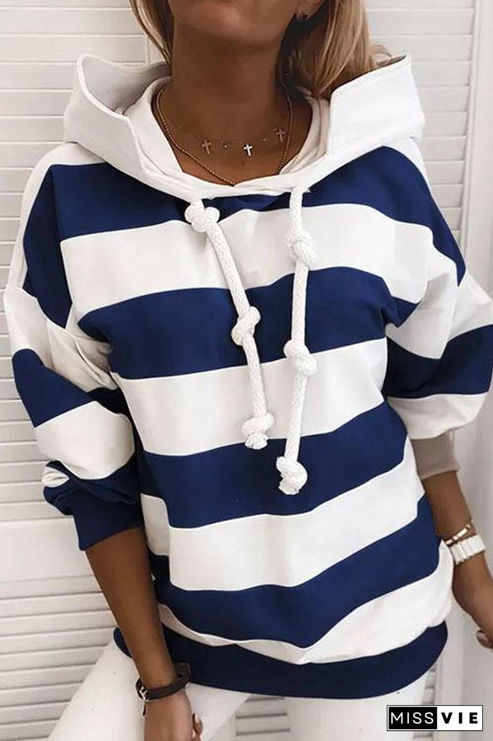 Wide Striped Light Hoodie