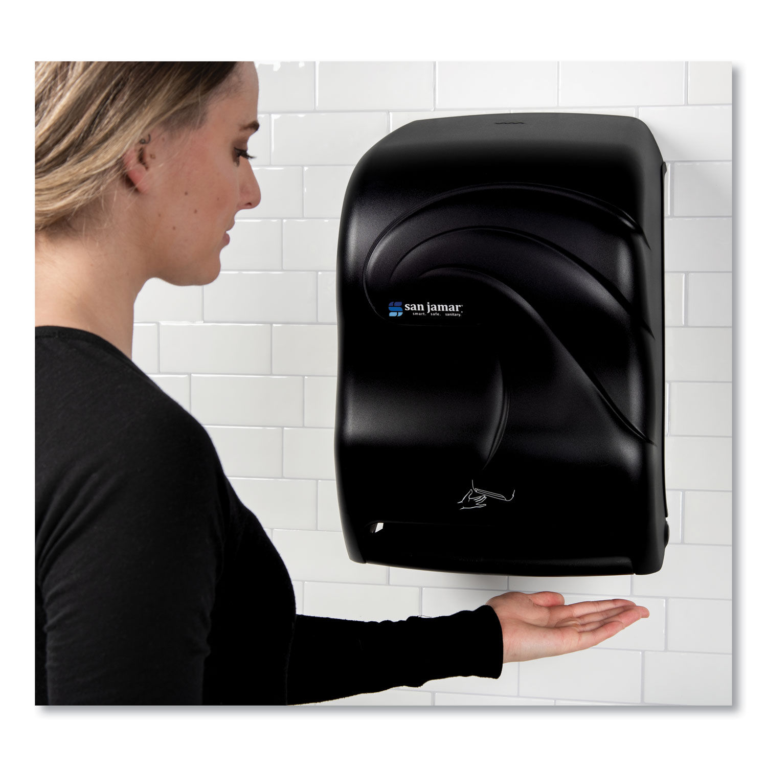 Smart System with iQ Sensor Towel Dispenser by San Jamarandreg; SJMT1490TBK