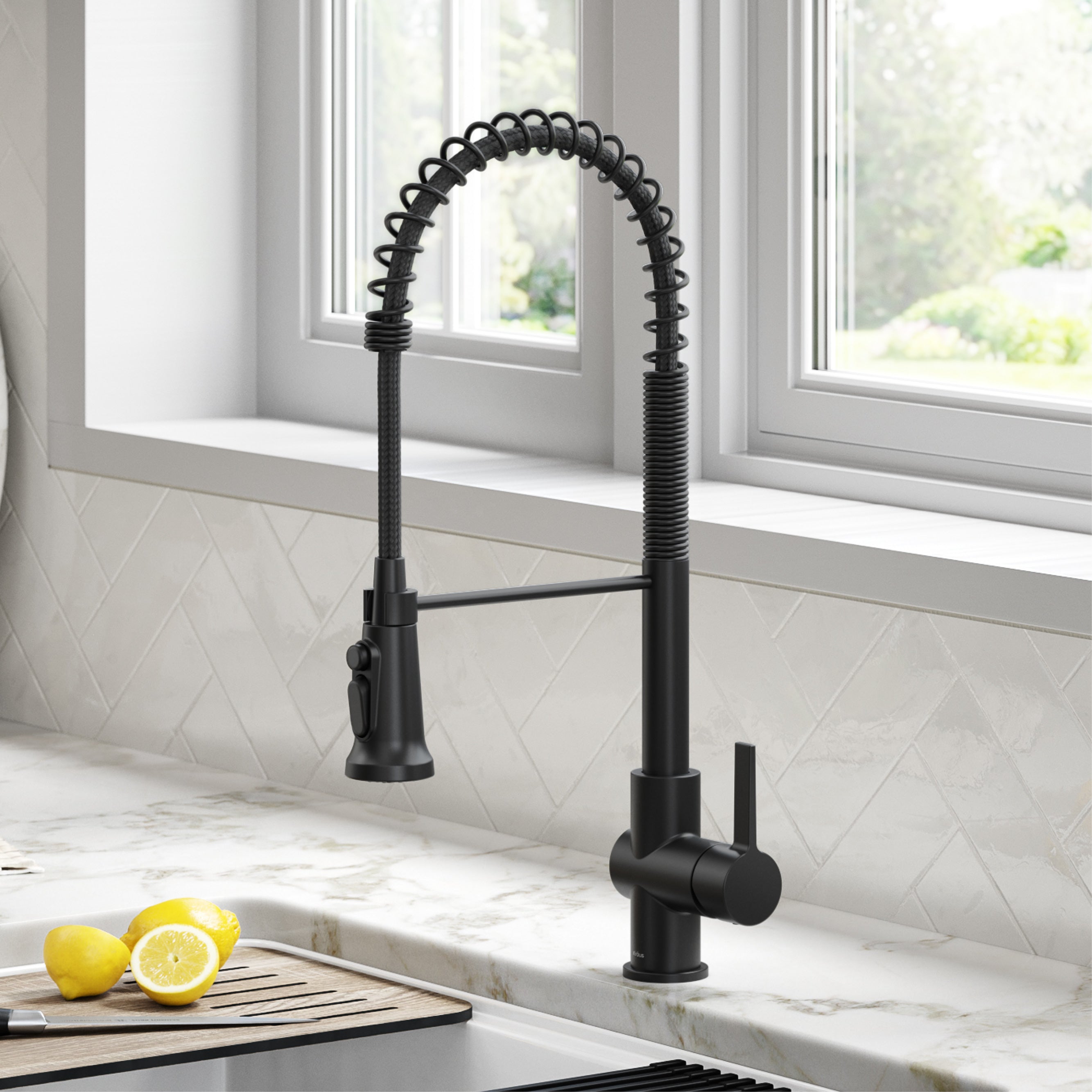 Kraus Britt 2-in-1 Commercial Style Pull-Down Single Handle Water Filter Kitchen Faucet for Reverse Osmosis or Water Filtration System in Matte Black