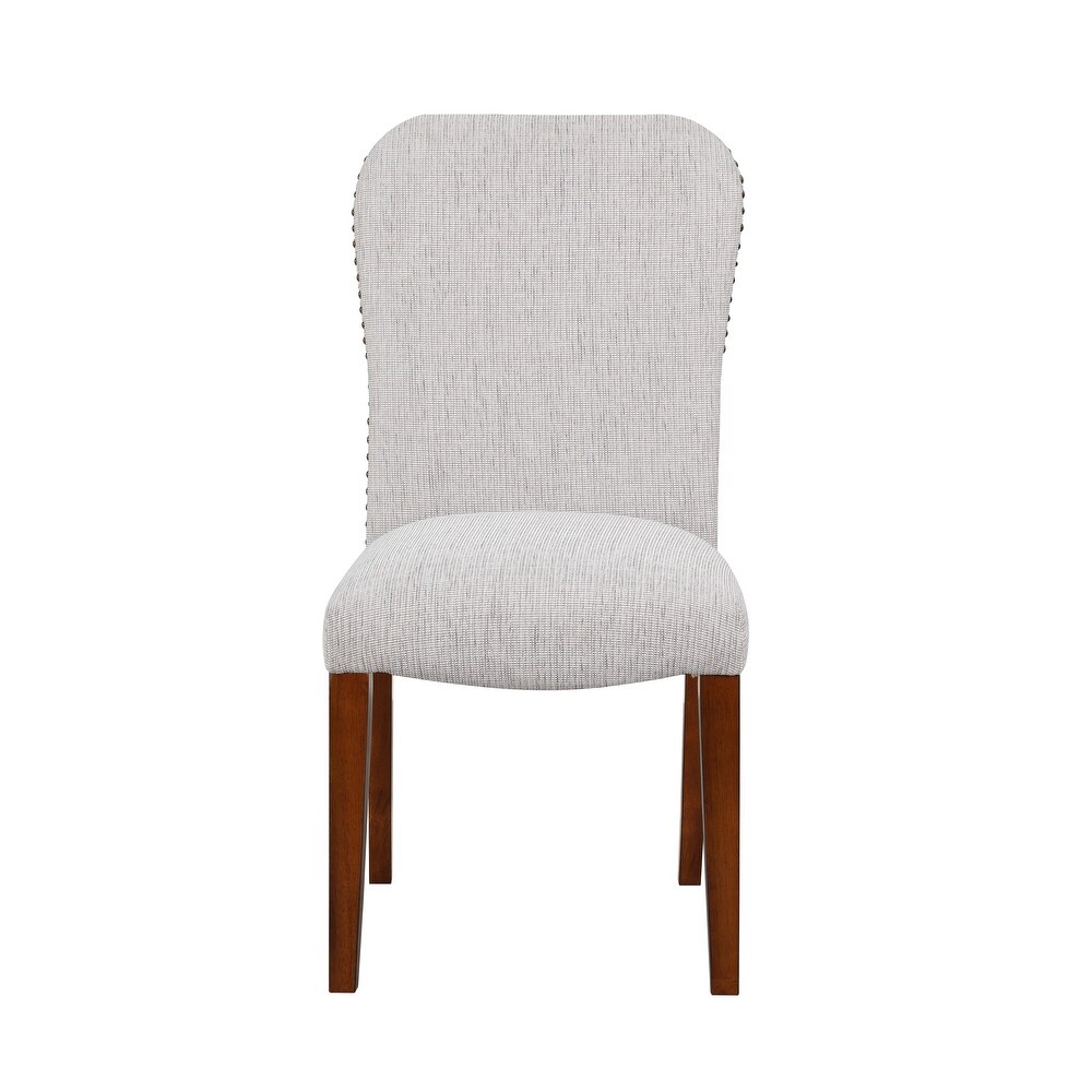 Sea Oat Dining Chair in Performance Fabric with Nail Heads   Set of 2