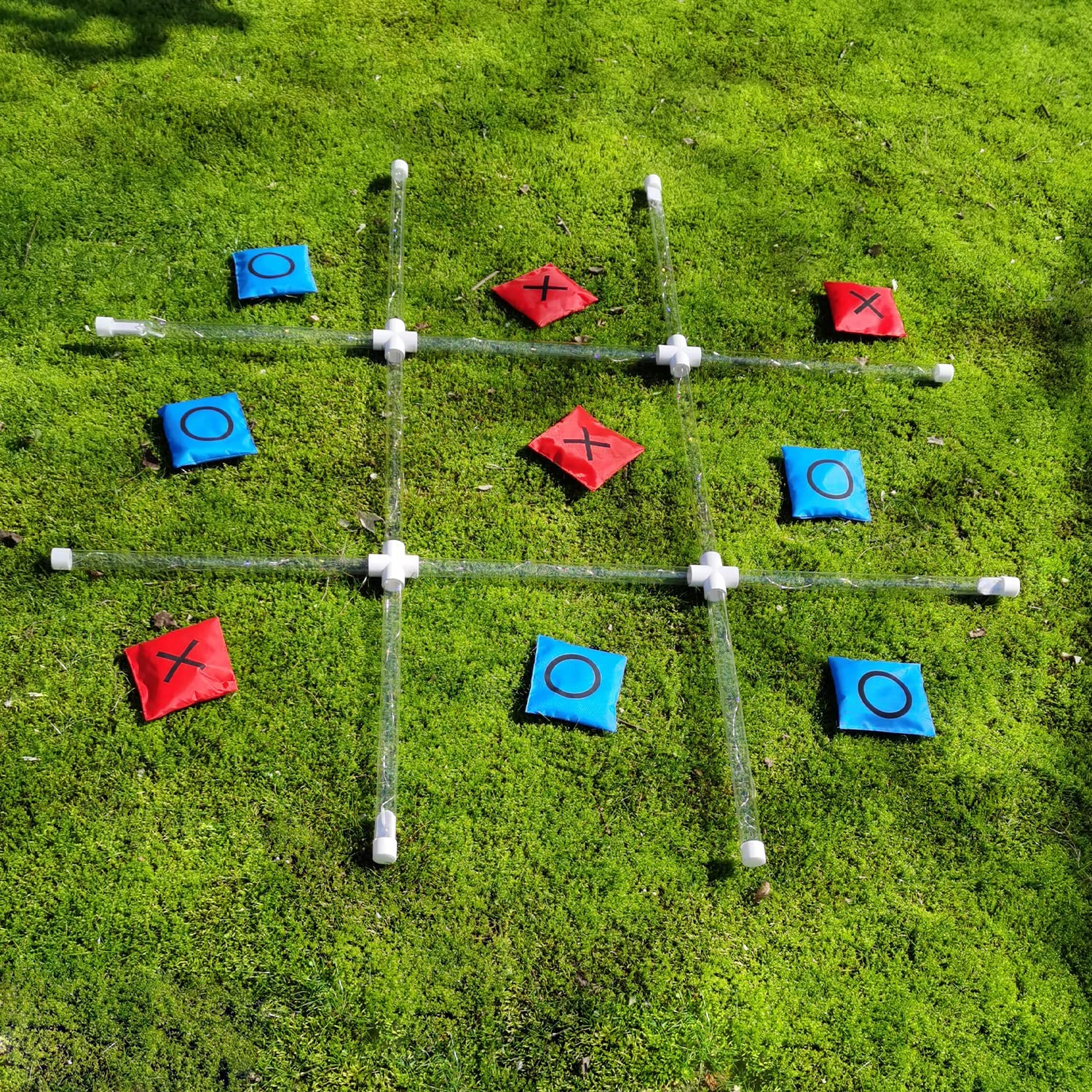 OTTARO Outdoor Games Giant Tic Tac Toe Games， Yard Lawn Toss Games with Light， Glow in Dark Backyard Games for Family Adults and Kids (3ft x 3ft)