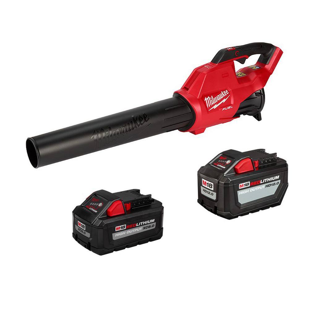 MW M18 FUEL 120 MPH 450 CFM 18-Volt Lithium-Ion Brushless Cordless Handheld Blower with 12 Ah and 8 Ah Batteries 2724-20-48-11-1812-48-11-1880