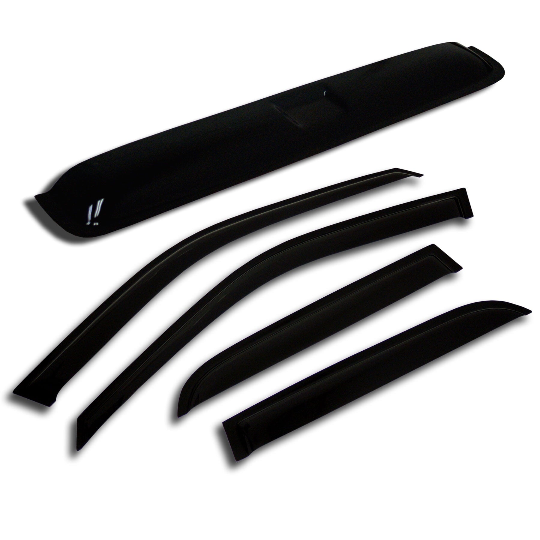 TuningPros WSVT2-054-3 Window Visor and Sunroof Type 2 For 2004-2006 GMC Envoy XUV - Outside Mount 5 Pcs Set