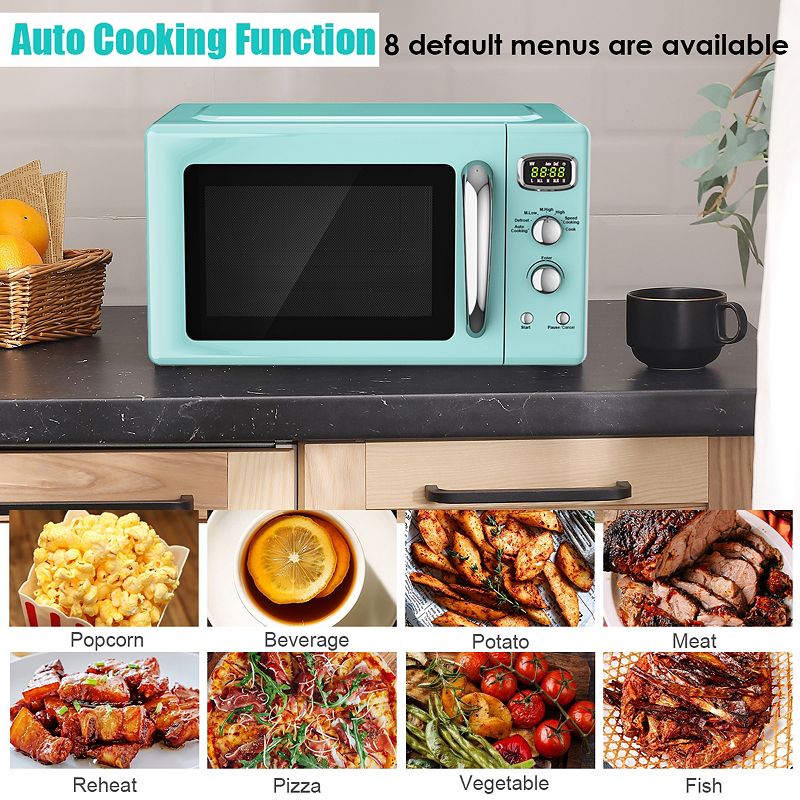 0.9 Cu.ft Retro Countertop Compact Microwave Oven