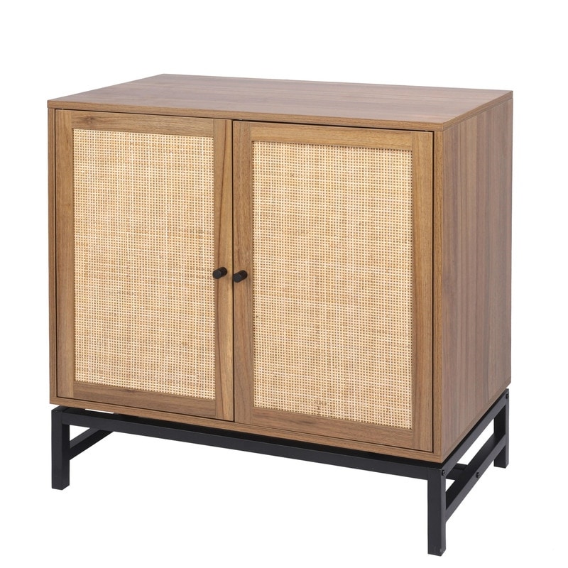 Rattan Cabinet with 2 Doors and Adjustable Shelf