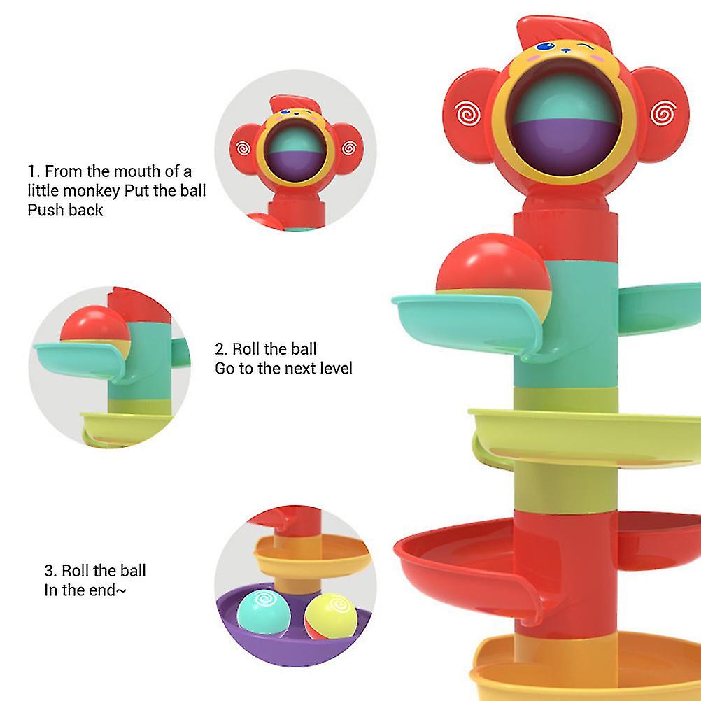 Children's And Babies' Educational Track Rolling Ball Sliding Ball Tower Baby Turn Folding Toy