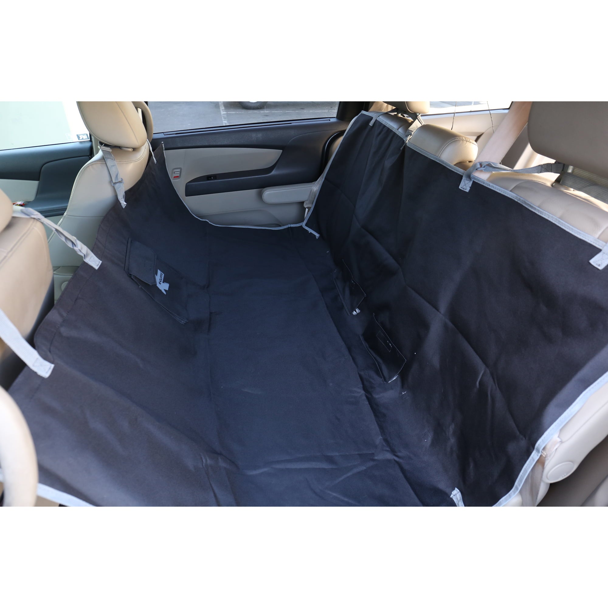 Carseat Cover for Pets Dogs Cats Heavy Duty Waterproof Hammock Car Seat Protector fits Cars Truck and SUV Black