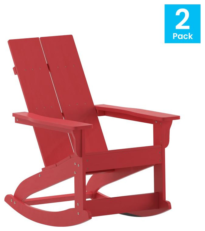 2 Pack Red Resin Rocking Chair   Contemporary   Outdoor Rocking Chairs   by Pot Racks Plus  Houzz