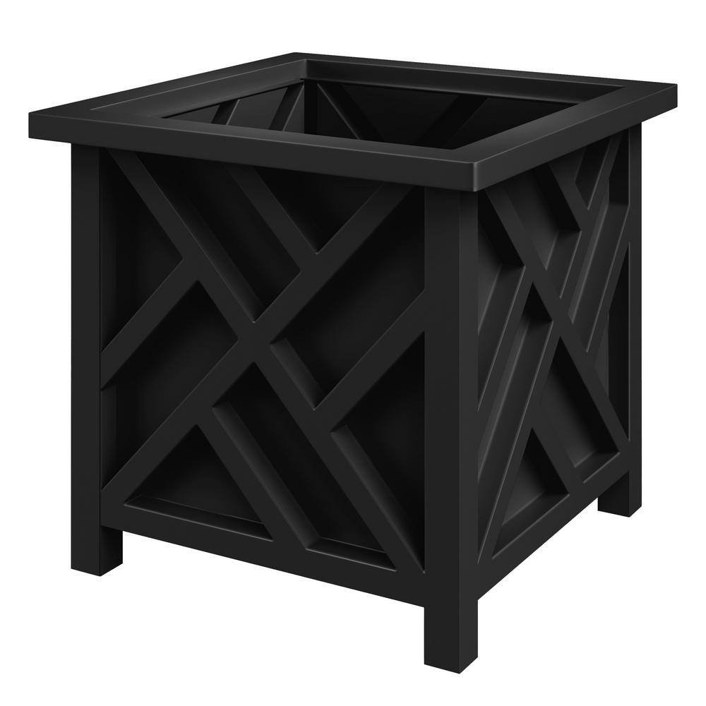 Pure Garden 15.5 in. L x 15.5 in. W x 16.5 in. H Polypropylene Garden Planter Box Black 50-LG1361