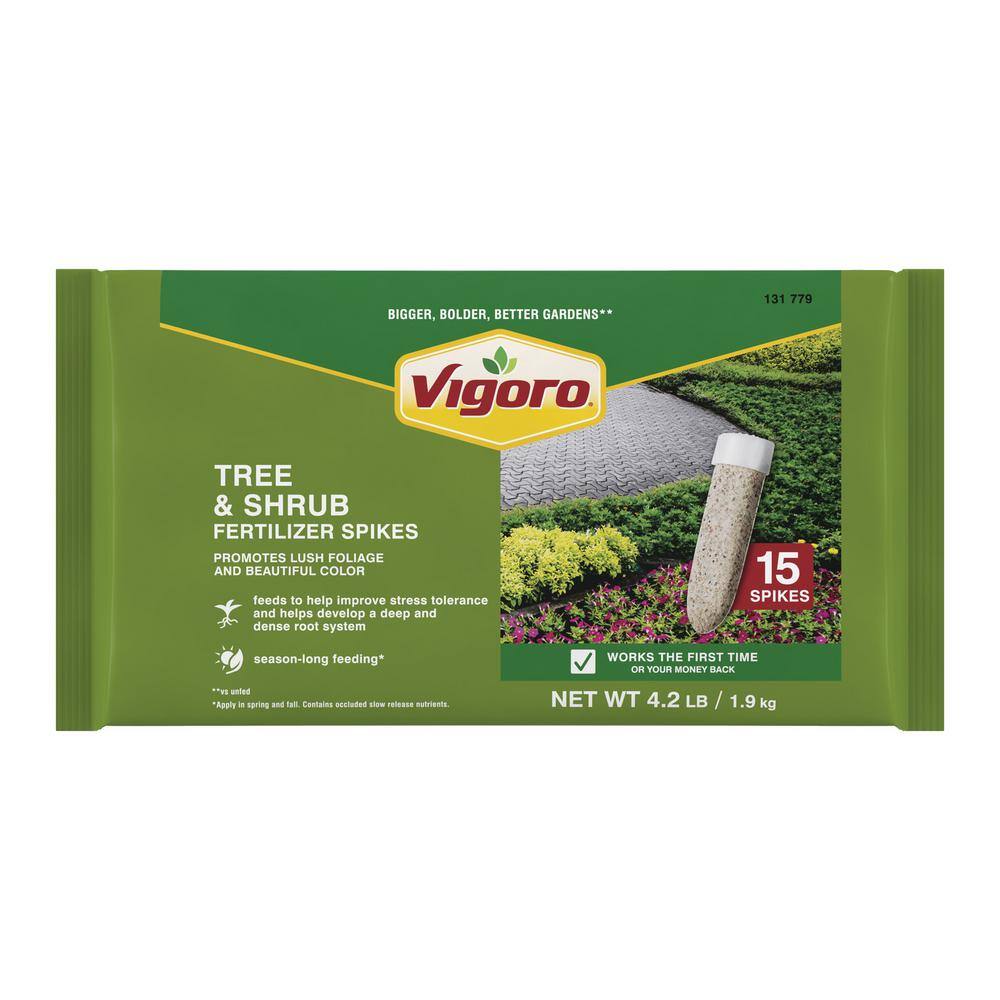 Vigoro 4.2 lb. All Season Tree and Shrub Fertilizer Spikes (12-5-7) (15-Count) 154205