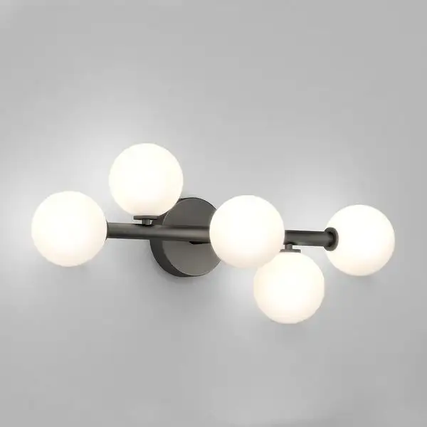 Artika Bloom 5 Light Bathroom Vanity Light, Matt Black