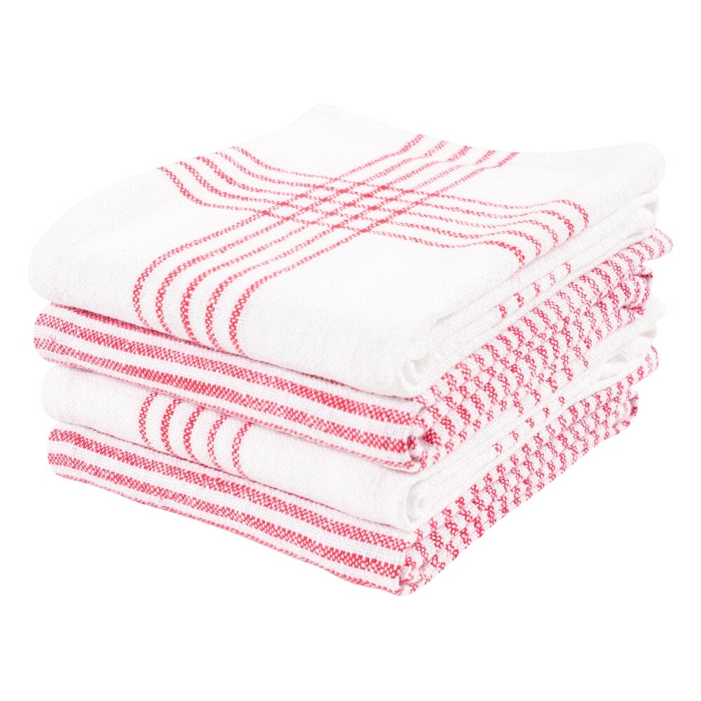 Monoco Relaxed Casual Kitchen Towels  Set of 4