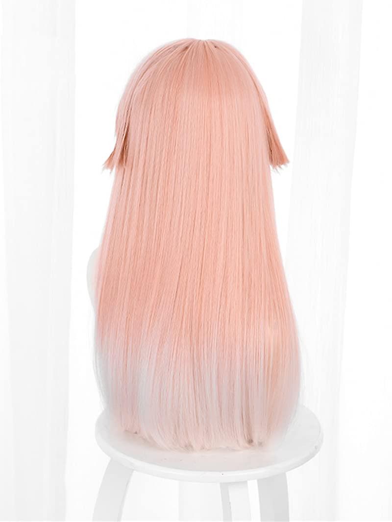 Pink Gradient Heat Resistant Wig For Cosplay Yanfei Anime Wig Halloween Costume Wig Pink -