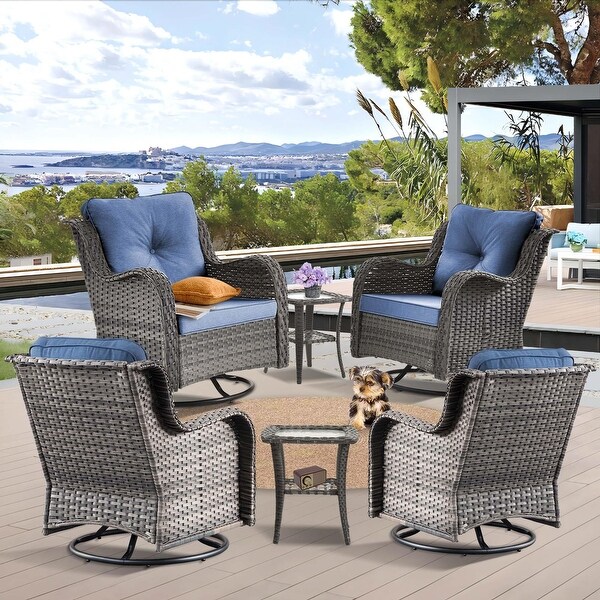 9 Piece Outdoor Patio Furniture SetOutdoor Swivel Rocker Chair Set