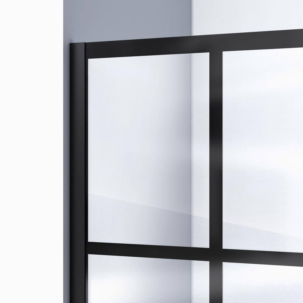 DreamLine French Linea Toulon 34 in. x 72 in. Frameless Fixed Shower Screen in Satin Black SHDR-3234721-89