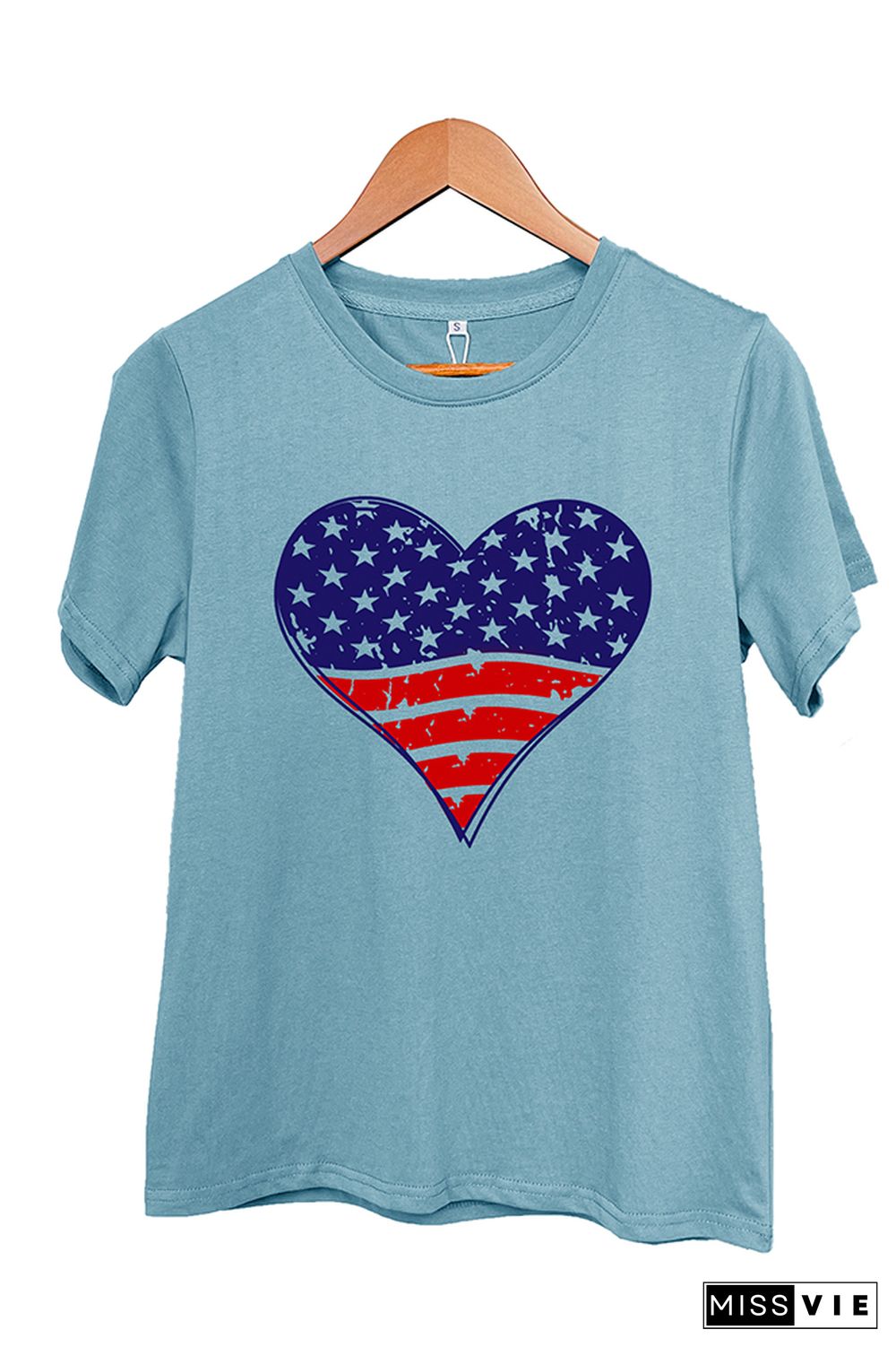 Patriotic Grunge Heart Graphic T-Shirt Wholesale