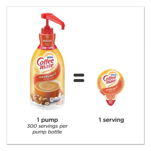 Coffee-mate Liquid Coffee Creamer， Hazelnut， 1500mL Pump Bottle (31831)