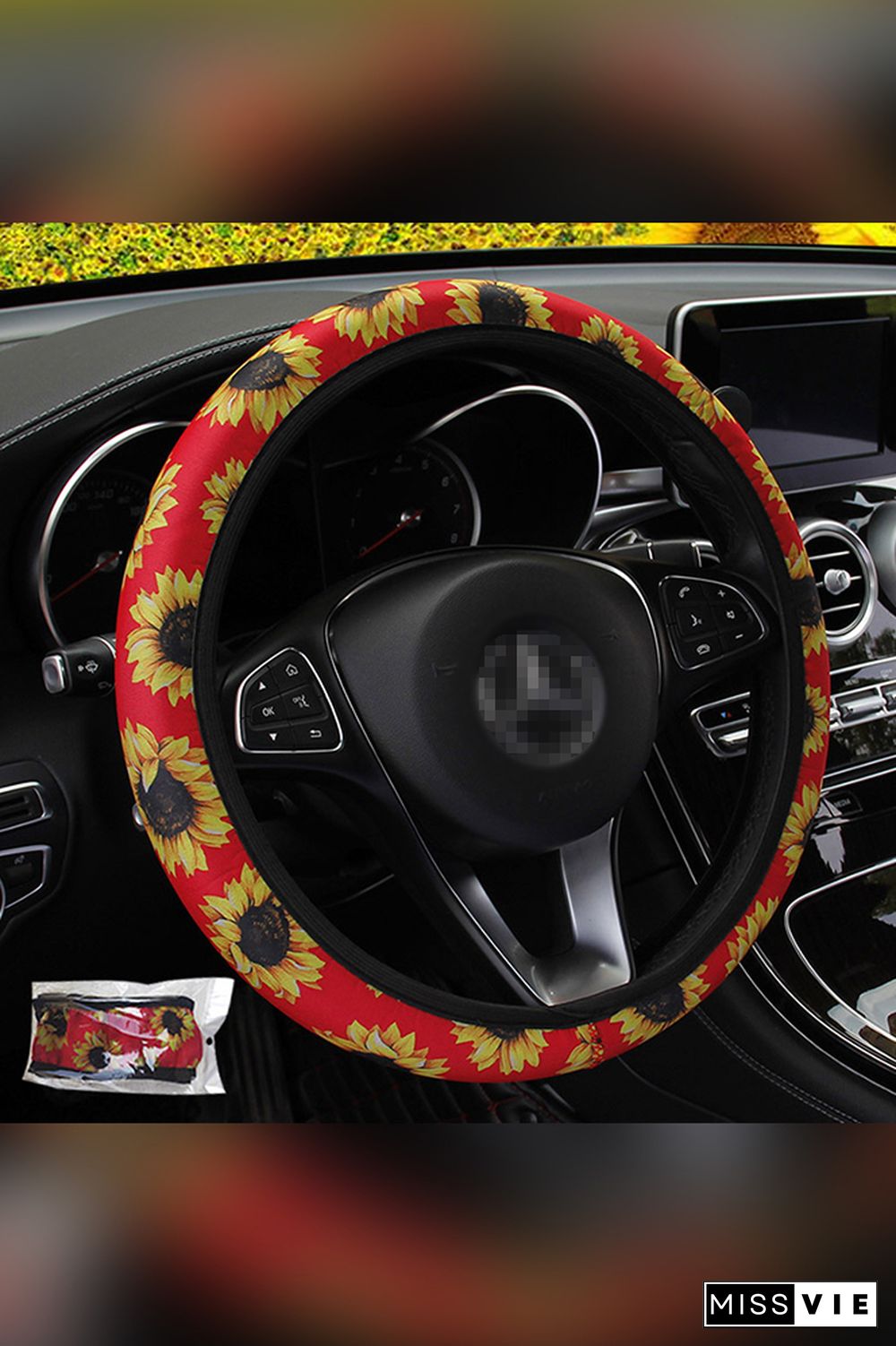 Sunflower Print Steering Wheel Cover MOQ 5pcs