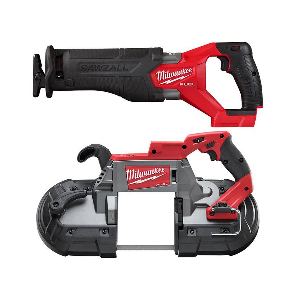 MW M18 FUEL GEN-2 18V Lithium-Ion Brushless Cordless SAWZALL Reciprocating Saw with Deep Cut Band Saw (Tool-Only) 2821-20-2729-20