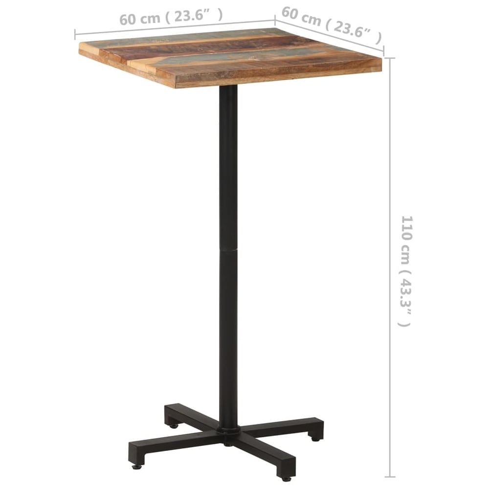 vidaXL Bistro Table Square 23.6\