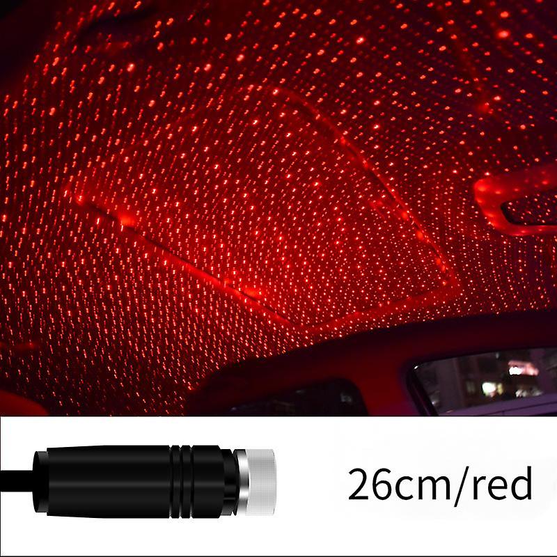 Car Welcome Light Usb Star Light Laser Projection Car Voice-activated Atmosphere Light Roof Full Of Stars Led Atmosphere Light(red)