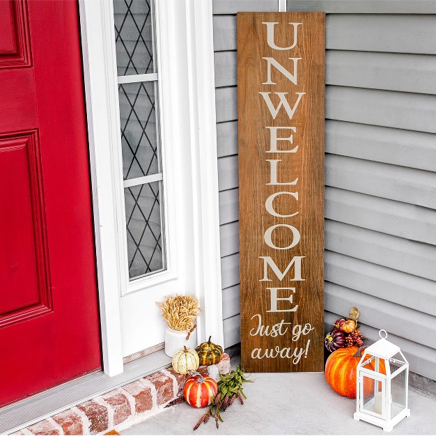 Halloween unwelcome quot Porch Sign Natural Color