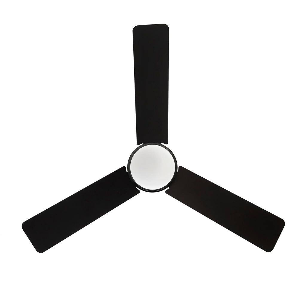 Hampton Bay Castlegate 44 in. Indoor Integrated LED Matte Black Ceiling Fan with 3 Reversible Blades Light Kit and Remote Control 52192