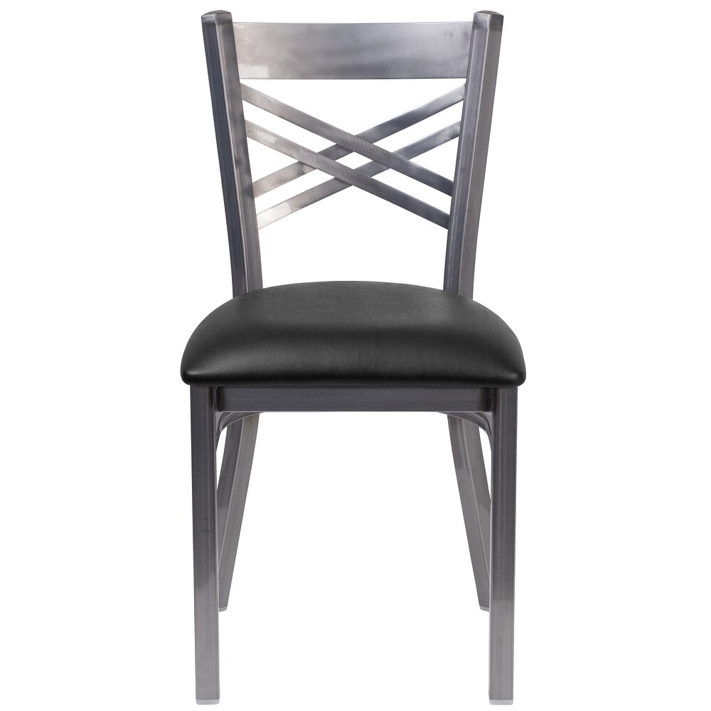 Steel X back Restaurant Chair   16.5\