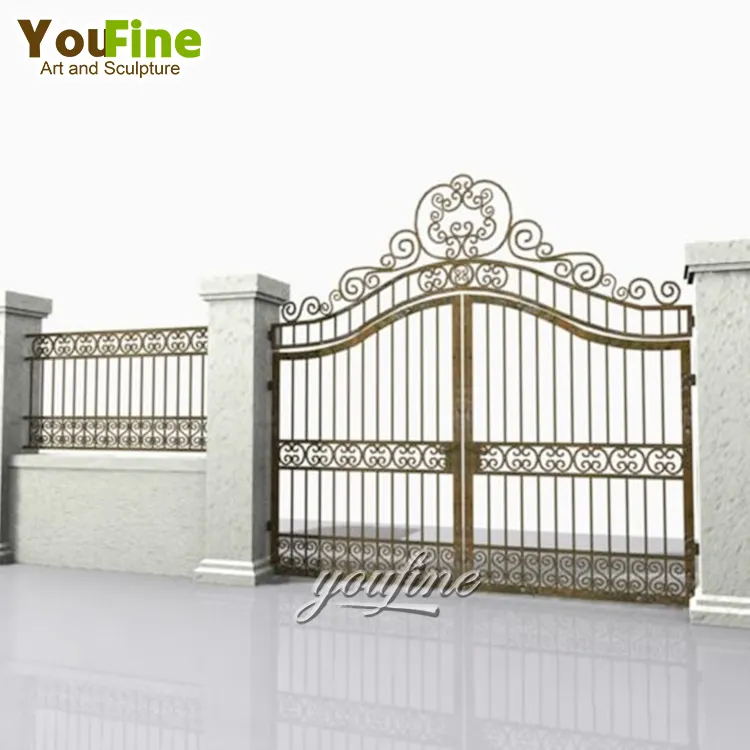 Custom Good Quality House Main Wrought Iron Gate Design