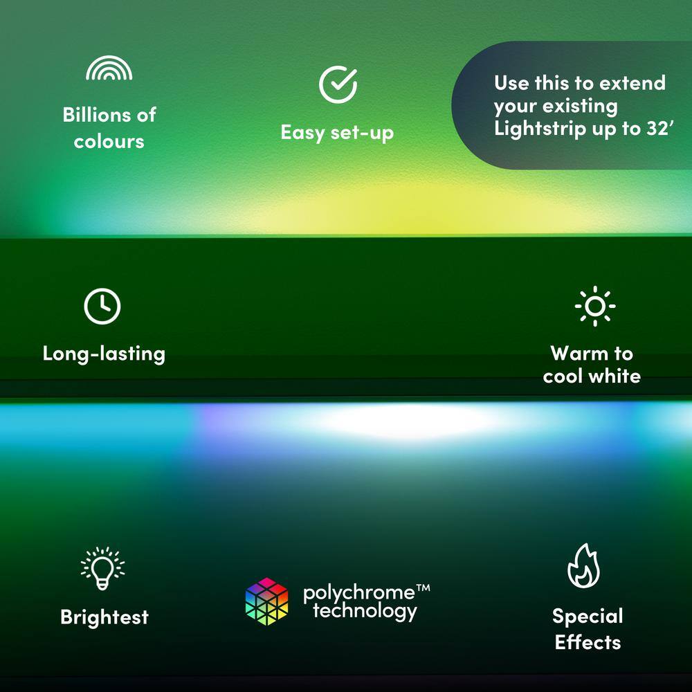 LIFX 40 in. Multi-Color Smart Wi-Fi LED Strip Light Extension Works with AlexaHey GoogleHomeKitSiri LZ1RGBWUS